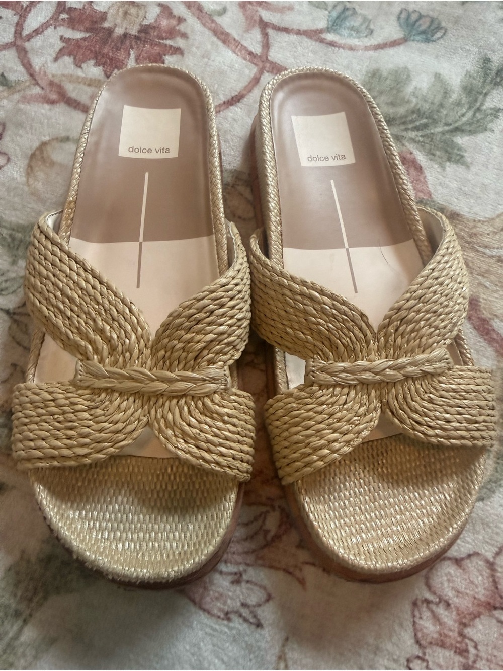 Dolce Vita Braided Tan Slide Sandals